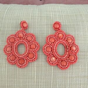 Stella & Dot Coral Beaded Earrings